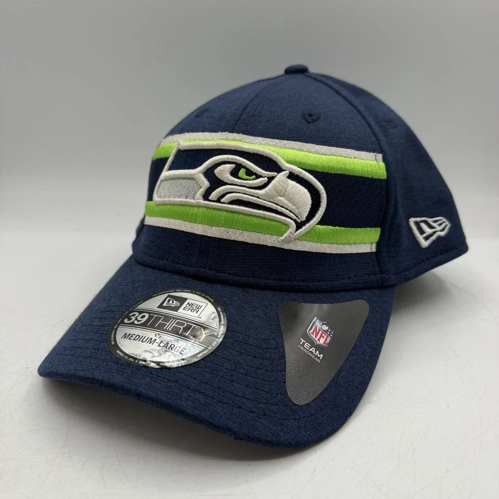 New Era 39Thirty Seattle Seahawks Hat Cap Sz M/L Stretch Flex Fit NFL Football